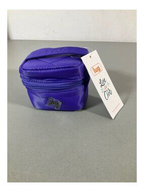 Lug Swizzle Mini Jewelry Case in Metallic Black with Removable Pouch and Soft-Li